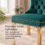 Chaise de salle à manger moderne en velours avec dossier capitonné et garniture cloutée (lot de 4)-1195782216