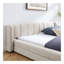 Grand cadre de lit tapissier grand avec tissu épais, lit plateforme grand en chenille avec tête de lit et cadre beige