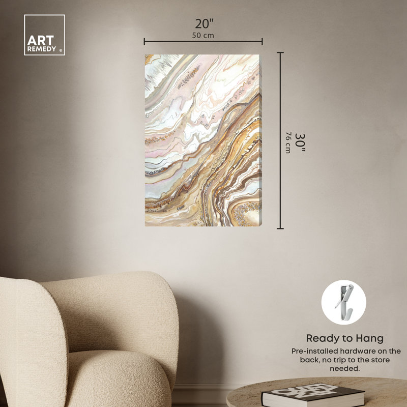 Royal Gold Geode Abstract Canvas Wall Art, 20" x 30"