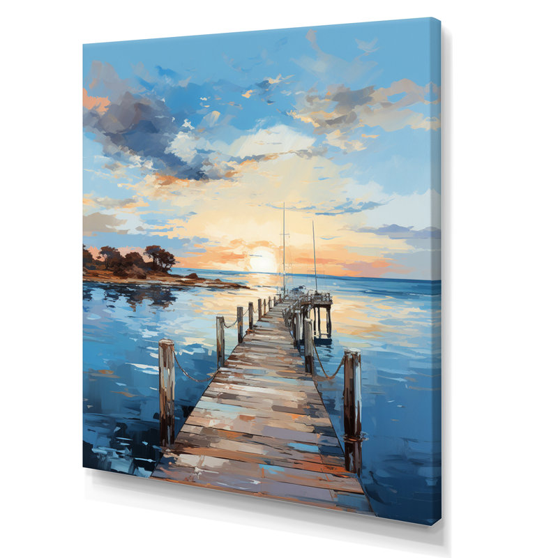 Trym Pier and Dock Nautical I, reproduction d'art sur toile, H 32 po x l 24 po x P 1 po, Toile tendue