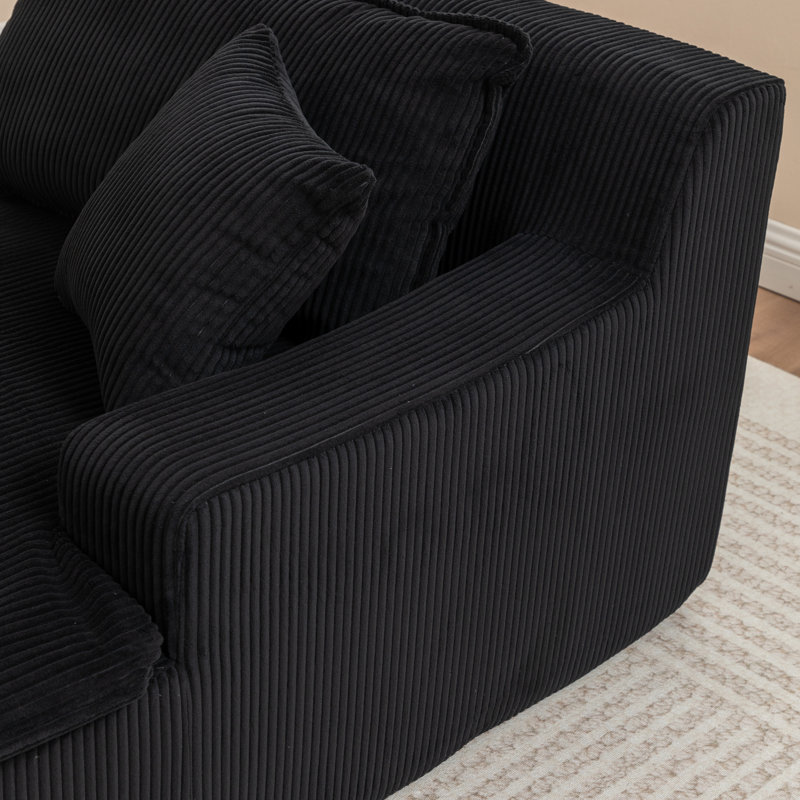Chaise Lounge, Right Hand Facing, Black