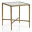 Table d'appoint en métal martelé avec plateau en verre trempé Lalia-126080934