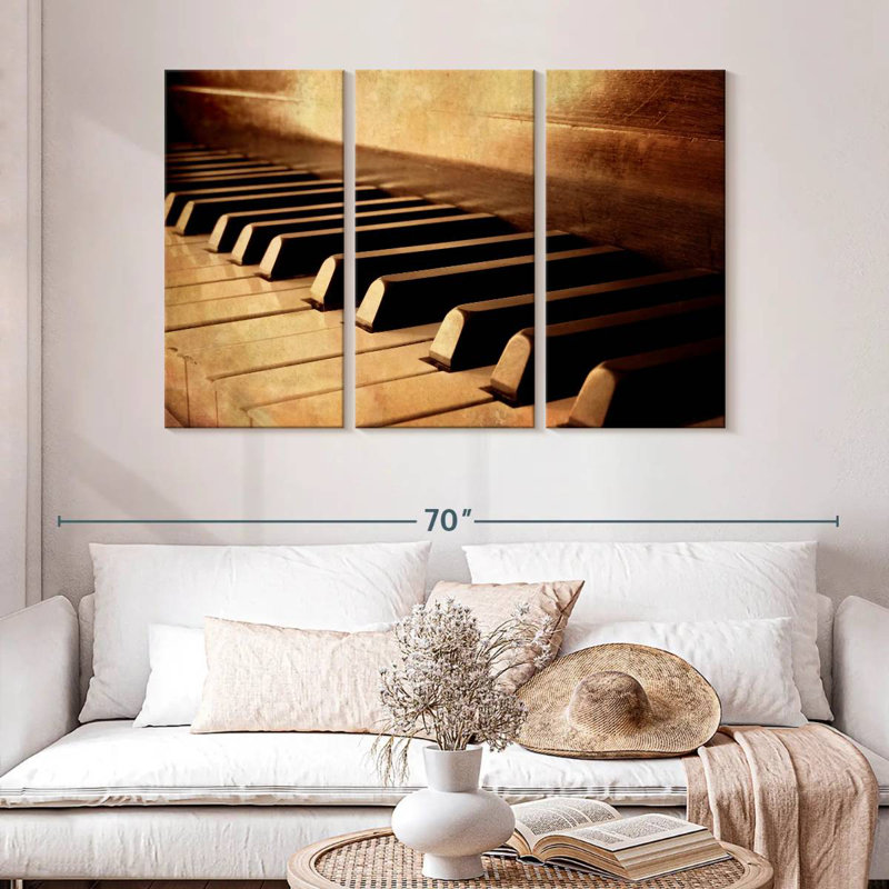 Abarca Sepia Piano Keys, 32" H x 50" W