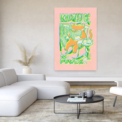 Cozy Reading Cat Retro Vintage Cat Architecture Wall Art