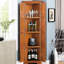 Grande armoire en chêne à 8 portes - Rehaussez votre espace de rangement et de décoration de 72 po avec une finition élégante