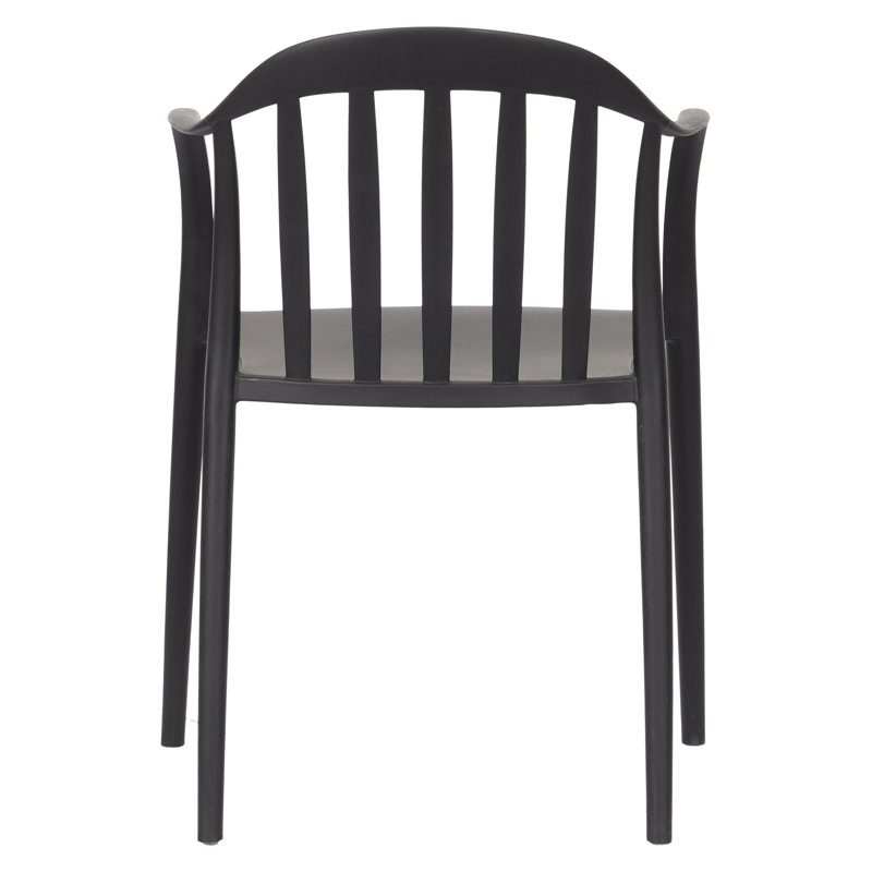 Amalfi Stacking Patio Dining Armchair, Black