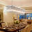 5-Light Hanging Crystal Chandelier Over Dining Table