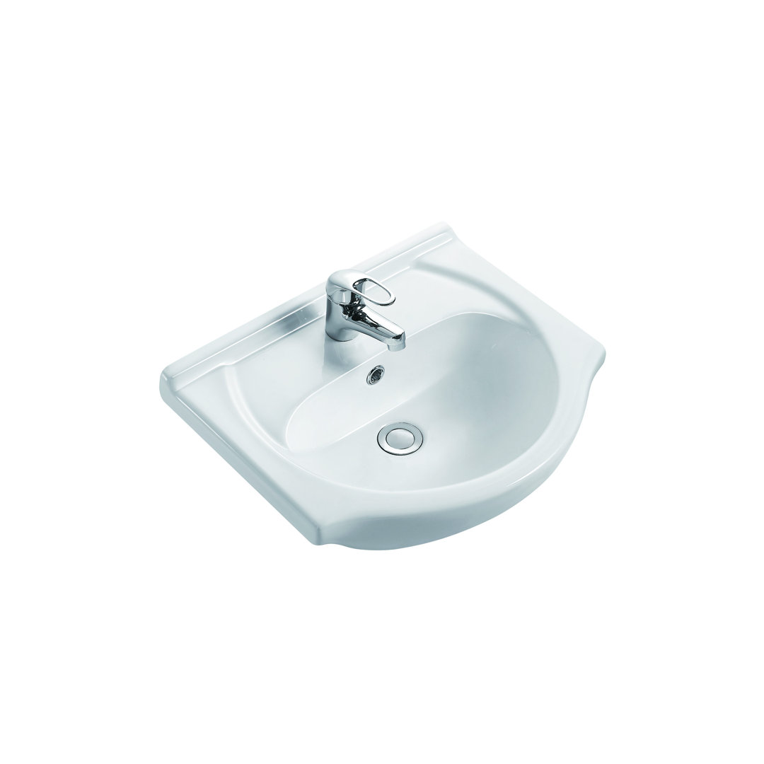 Capri 18" Wall-Hung Ceramic Top In White Empire Industries Faucet 