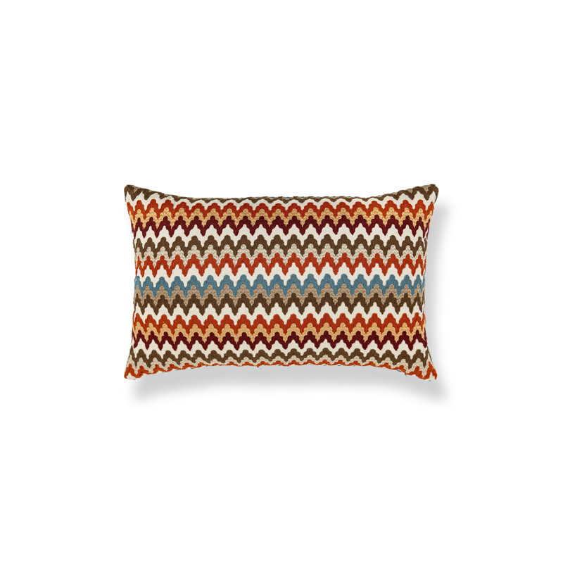 RAINBOW MOUNTAIN CREWEL PILLOW, Autumn , Rectangle - 22"H x 14"W