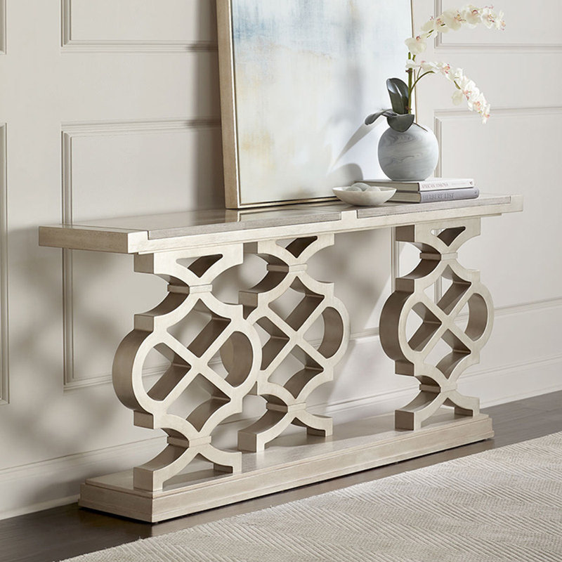 Modern simple solid wood console table.