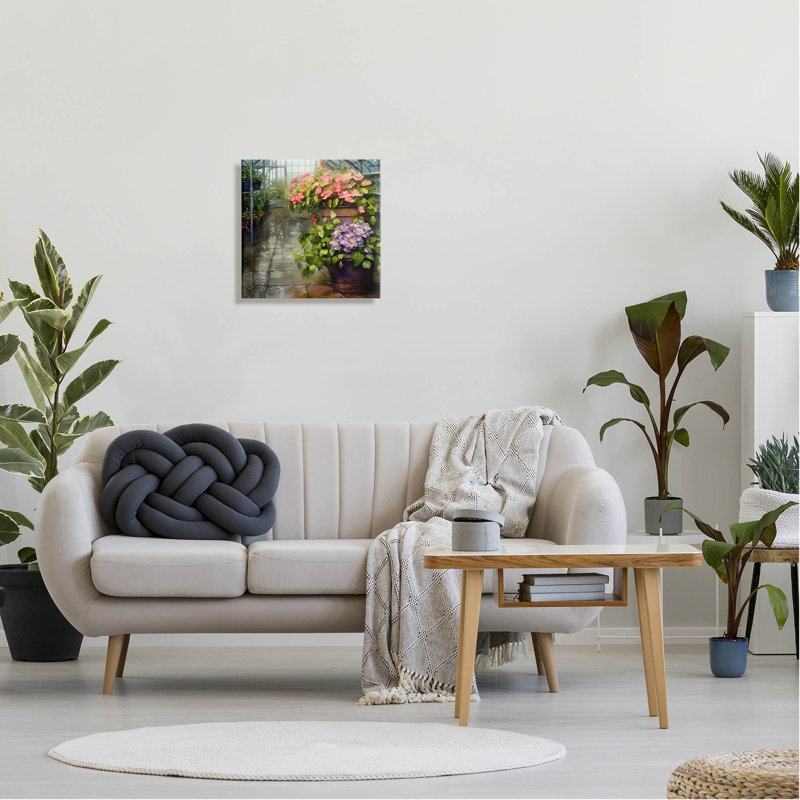 "Spring Blossoms Greenhouse Garden", art mural par Alpenglow, L 17 po x H 17 po x P 1,5 po, Toile tendue