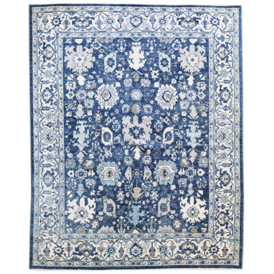 Harshang Oriental Area Rug in Blue