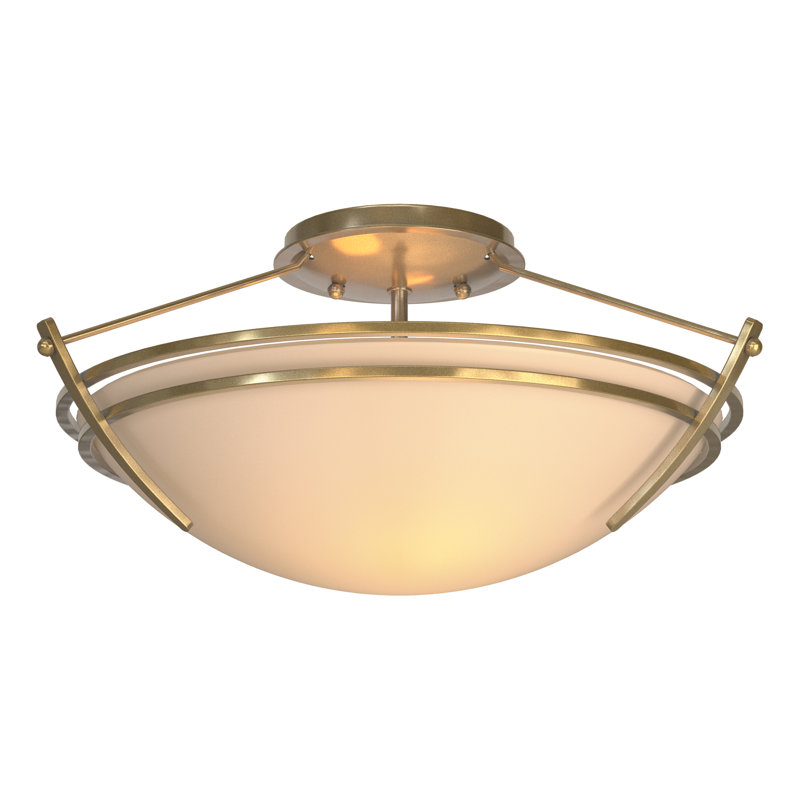 Plafonnier semi-encastré 16,4 po Tryne, Sable, Laiton moderne