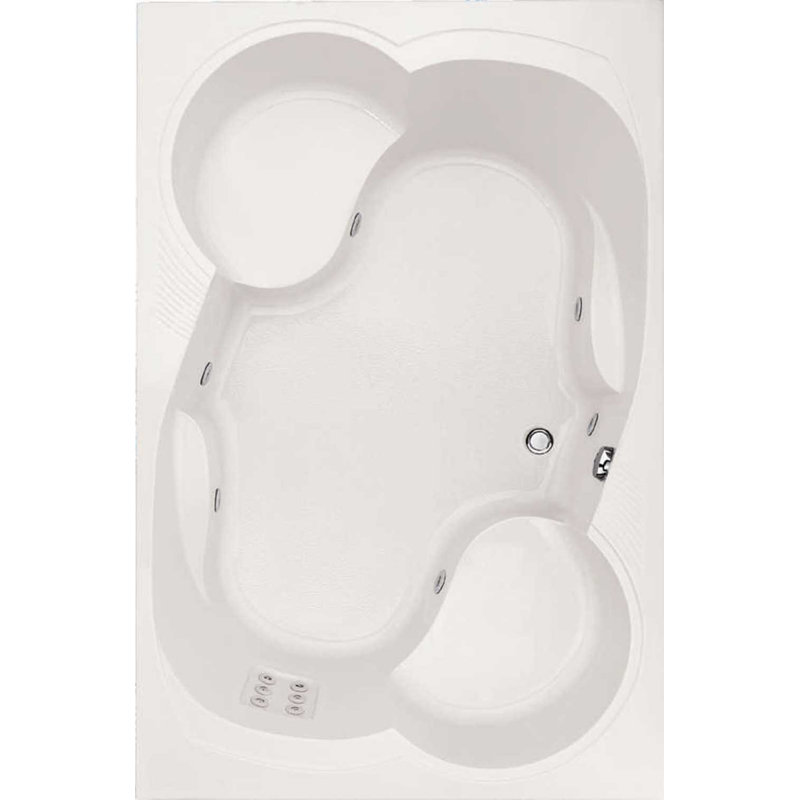 Makyla 75'' L Whirlpool Bathtub, White, Polished Chrome