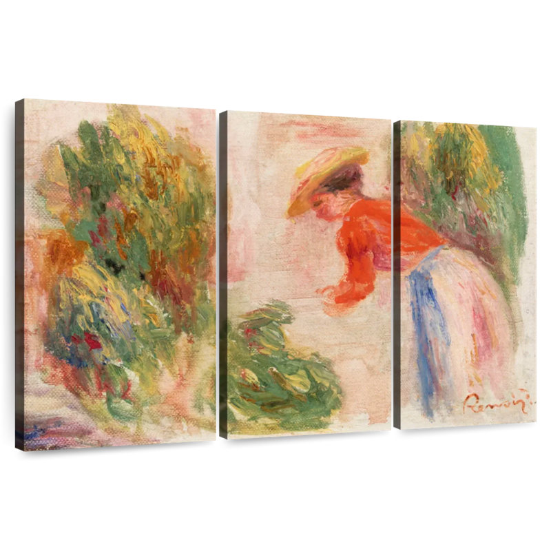 Senne Woman Gathering Flowers, 24" H x 38" W
