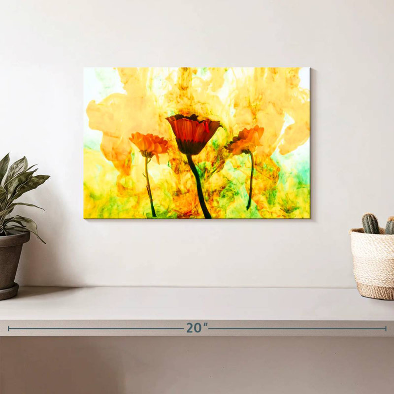 Glacis floral Avery abstrait, H 8 po x l 12 po