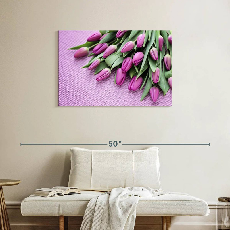Harnek Purple Tulips, 24" H x 36" W