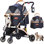 Pet Stroller For Medium Dog Stroller For Dogs Cats With 6 Shock Absorption System Detachable Carrier Suitable For Car Seat & Hand Carry Safe Outings