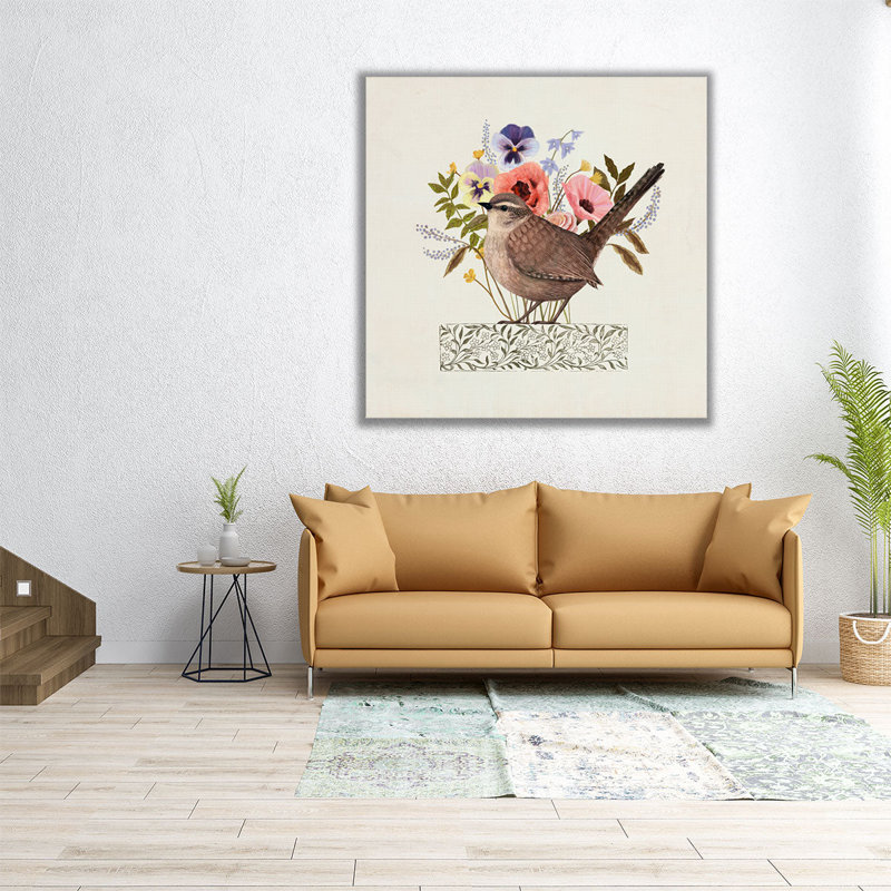 «Avian Collage I», reproduction d'art sur toile, H 12 po x l 12 po