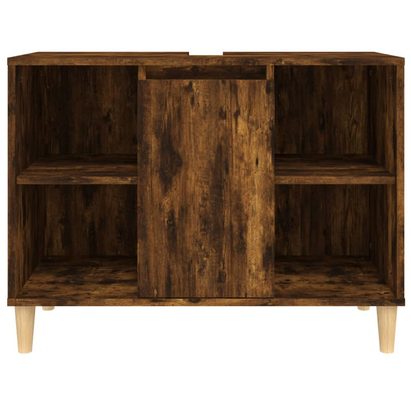 Skagway Sink Cabinet 80x33x60 cm Engineered Wood, Smoked Oak