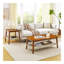 Table d'appoint de style Mid-Century de 23 po avec tablette tissée, table d'appoint Boho avec rangement, tables de chevet, petite table d'appoint pour canapé de salon, bureau à domicile