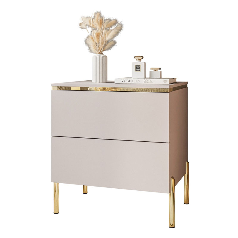 50cm W Manufactured Wood Bedside Table