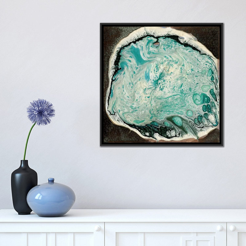 « atlantis i », impression sur toile, H 18 po x l 18 po x P 1,5 po, Toile avec cadre flottant noir, Pas de tapis