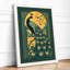 Peacock and Moon Art Deco - Framed Print-820888128-820888129