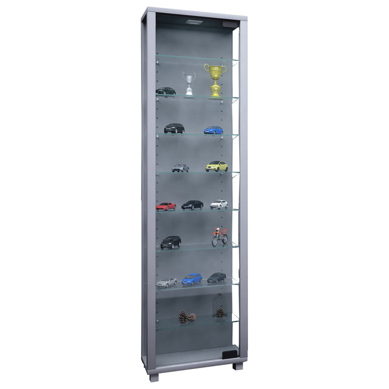 Everglade Display Cabinet, Silver, No