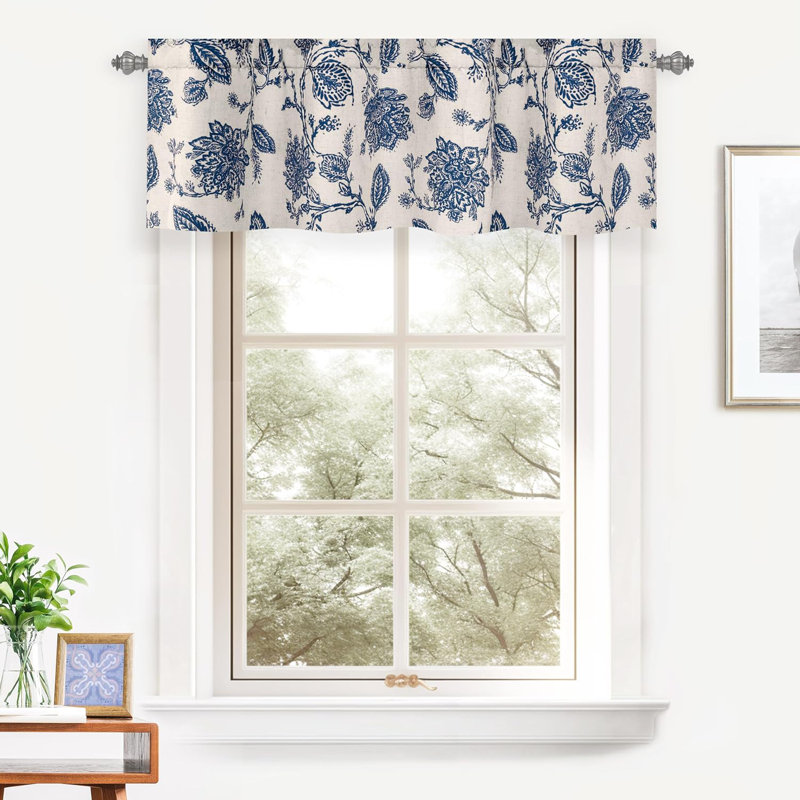 Jasinski Linen Blend Blackout Thermal Insulated Energy Saving Privacy Window Linen Curtain Valance Rod Pocket 2 Layers Single