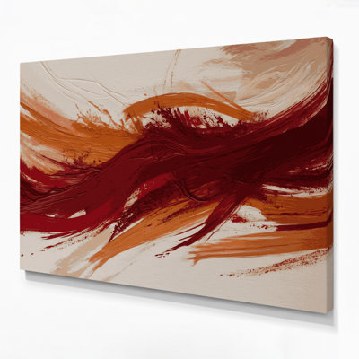 Lyrical Abstraction 4 Beige Canvas Wall Art