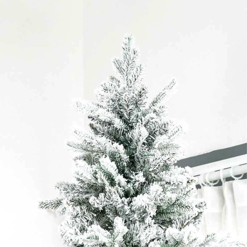 Arbre de Noël artificiel enneigé 9 pieds avec 616 branches de cèdre réalistes, ouverture automatique, décoration de Noël, vert