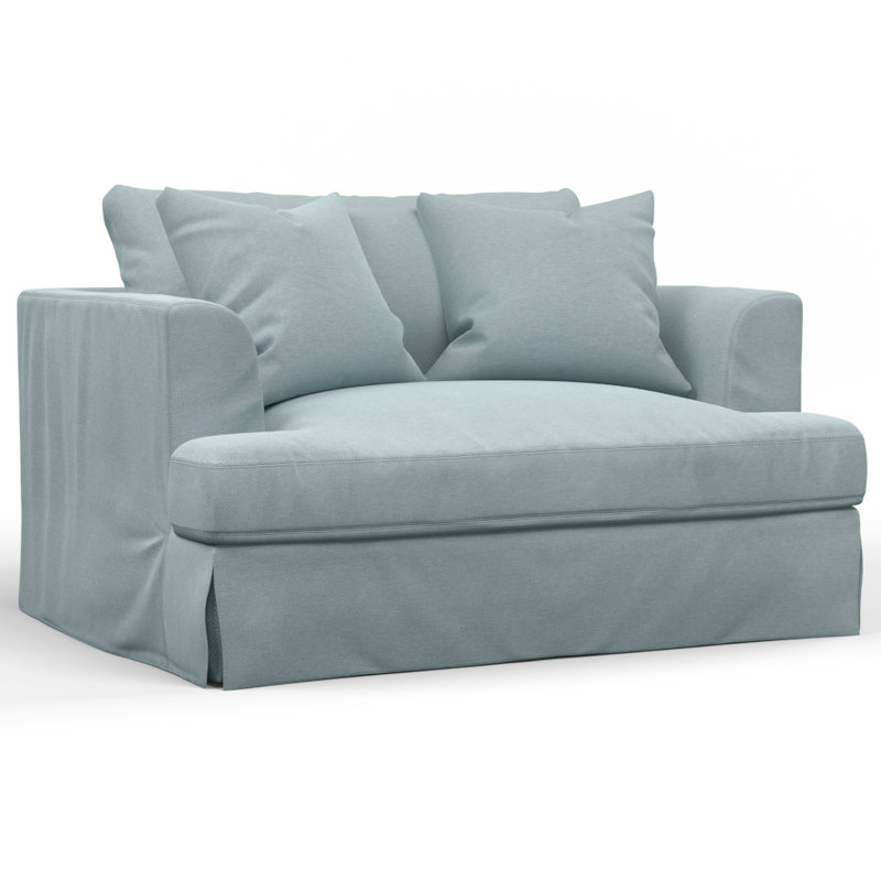 Mcneese Chair And A Half, Light Blue Polyester Blend