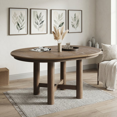 Extendable Oval Dining Table with Removable Leaf and Adjustable Leveling Feet