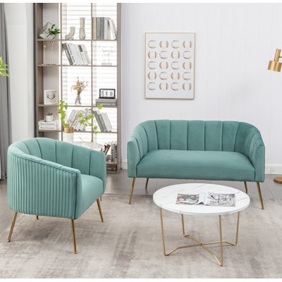 Mariantonietta 2 - Piece Velvet Living Room Set