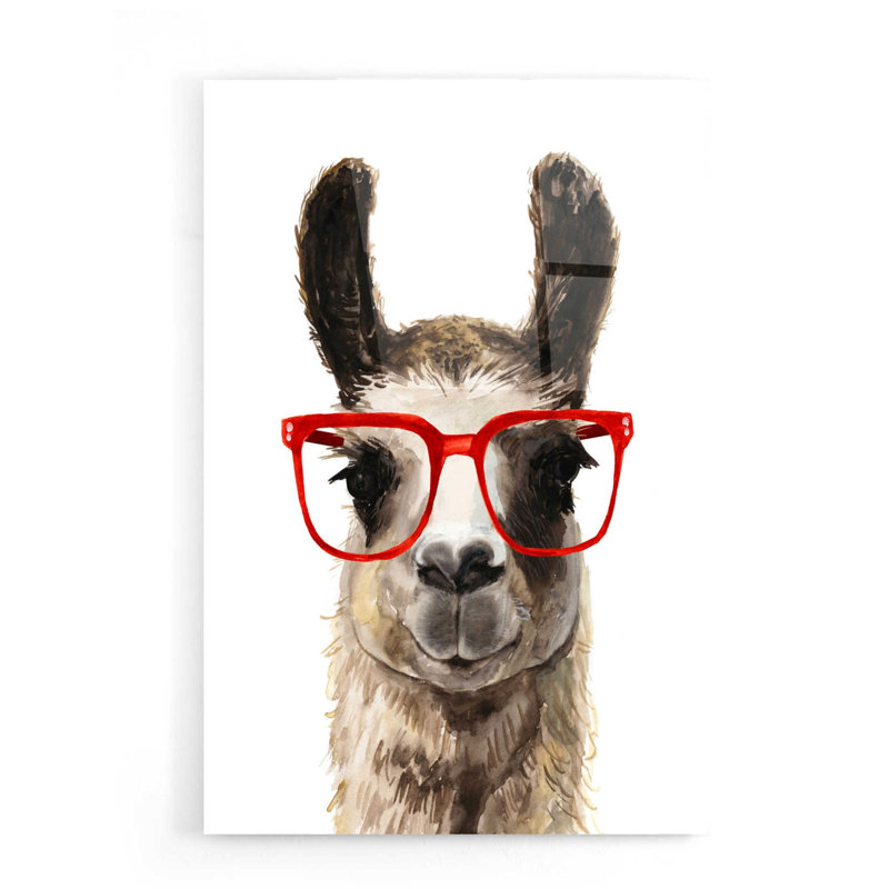 'Hip Llama I' by Victoria Borges, Acrylic Glass Wall Art, 24" H x 16" W x 0.2" D