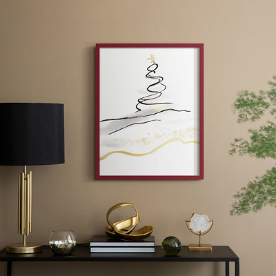 «Christmas Holiday Art» CDXxV, reproduction d'art encadrée - bois massif