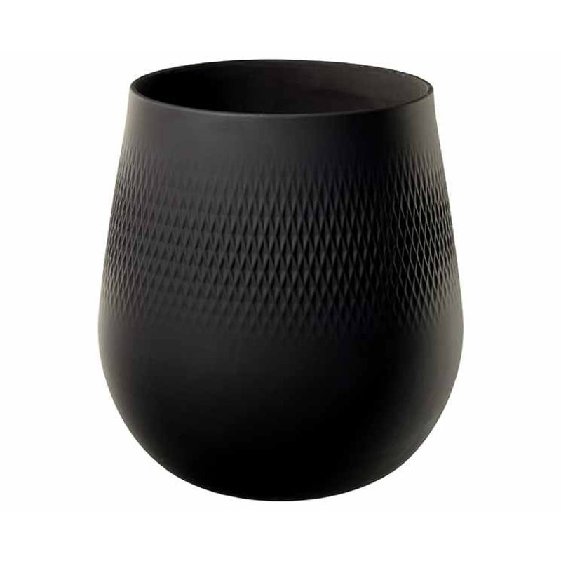 Grand vase Villeroy & Boch, Noir mat, H 9 po x l 8,25 po x P 8,25 po