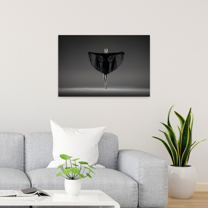 " Elegant Ballerina Pose Classic Dramatic Elegant Wall Art Print " by Georg Scharf, H 24 po x l 36 po