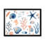 «Blue and Pink Seashells on White», reproduction sur toile-67236509-67236522