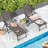 Patio Folding Chaise Lounge Chairs With 6-level Backrest Reclining Chairs
