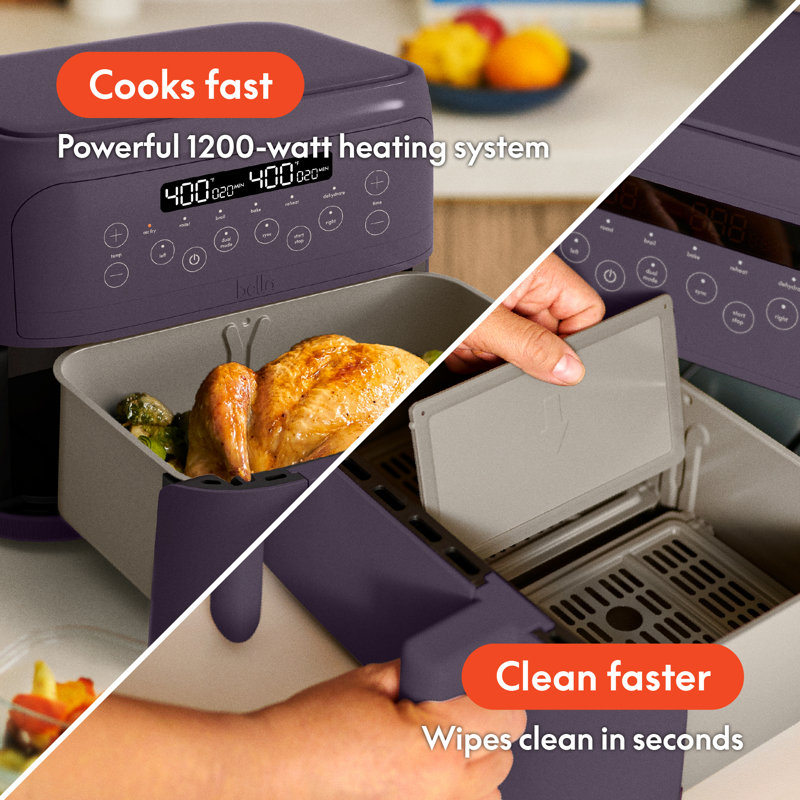 Bella 4.0 QT Trizone Air Fryer, Plum