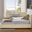 Lit double tapissier beige avec et pour une chambre à coucher gracieuse-1084081522