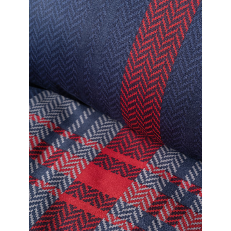 Ensemble de housse de couette de qualité supérieure Ranforce, rouge et bleu foncé, housse de couette (63 x 87), drap plat (63 x 94), taie d'oreiller (20 x 28) | 100% coton, lavable à la machine, impression réactive, fermeture à boutons, doux et durable