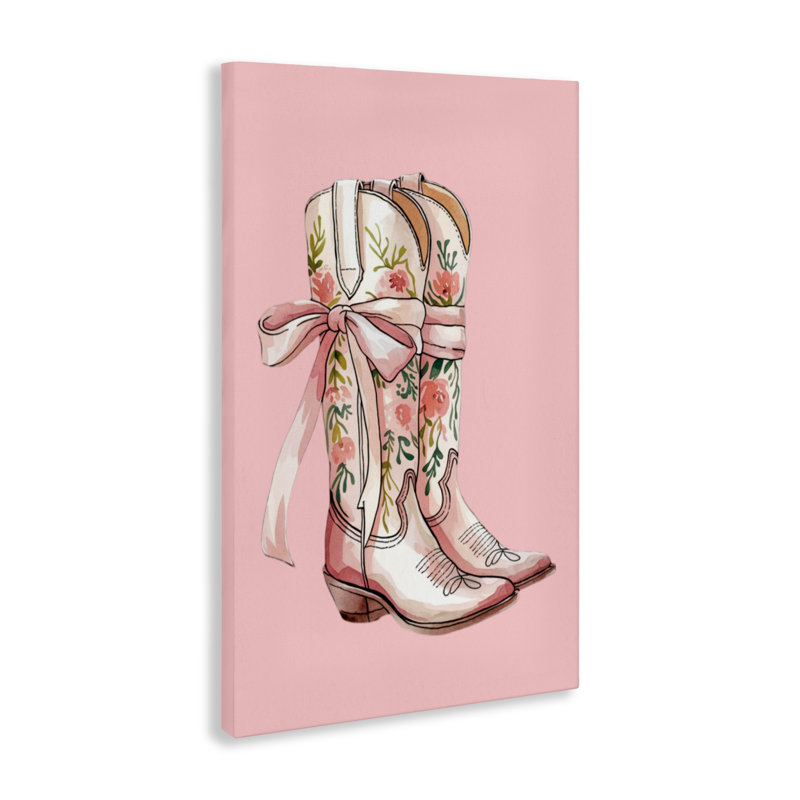 Bottes de cow-boy avec toile à ruban neutre, design avec lettres et doublure, H 36 po x l 24 po