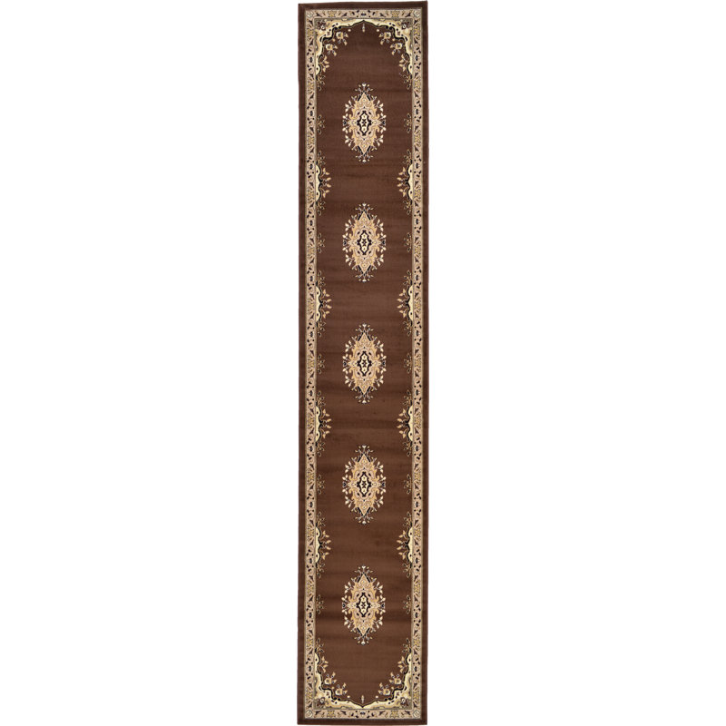 Tapis oriental noir Balthrop, Brown, Runner 2'11" x 16'5"