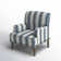 Arching Armchair with Solid Wood Legs and Nailhead Trim