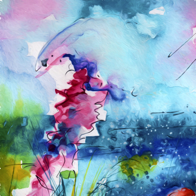 «Ginette Fine Art I Love Jellyfish» par Ginette Callaway, H 12 po x l 12 po, Non, Cadre simple blanc