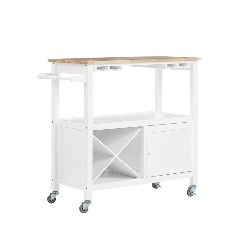 Maroney Wood Kitchen Cart, White