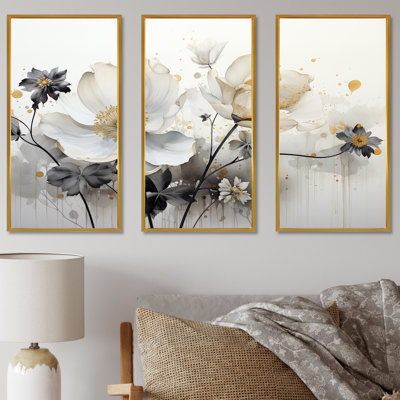 Ensemble de salon Beige Flowers In Full Bloom II - Fleurs